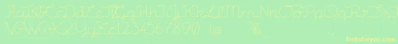 CsemegeDemo Font – Yellow Fonts on Green Background