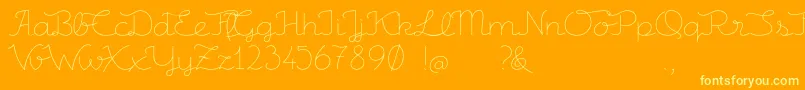 CsemegeDemo-Schriftart – Gelbe Schriften auf orangefarbenem Hintergrund