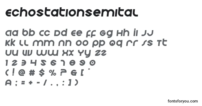 Schriftart Echostationsemital – Alphabet, Zahlen, spezielle Symbole
