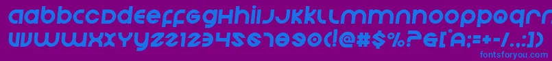 フォントEchostationsemital – 紫色の背景に青い文字