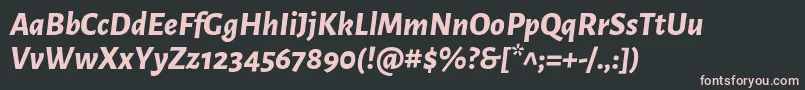 フォントAlegreyasansExtrabolditalic – 黒い背景にピンクのフォント