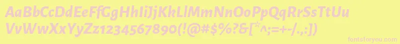 Шрифт AlegreyasansExtrabolditalic – розовые шрифты на жёлтом фоне