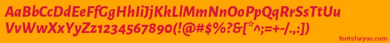AlegreyasansExtrabolditalic-Schriftart – Rote Schriften auf orangefarbenem Hintergrund