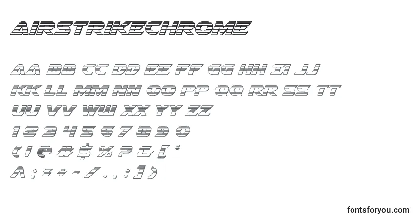 Schriftart Airstrikechrome – Alphabet, Zahlen, spezielle Symbole