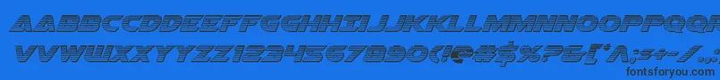 Airstrikechrome-fontti – mustat fontit sinisellä taustalla