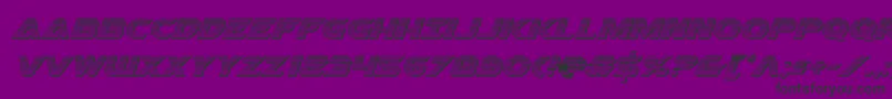 Fonte Airstrikechrome – fontes pretas em um fundo violeta