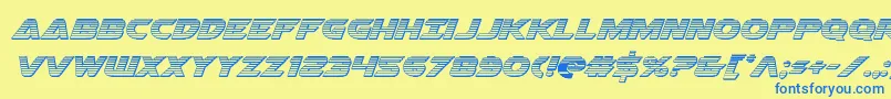 Airstrikechrome Font – Blue Fonts on Yellow Background