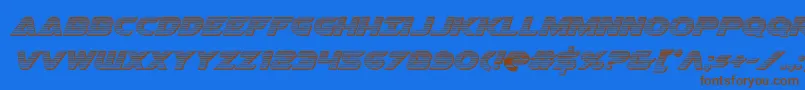 Airstrikechrome Font – Brown Fonts on Blue Background