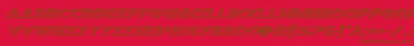 Airstrikechrome Font – Brown Fonts on Red Background
