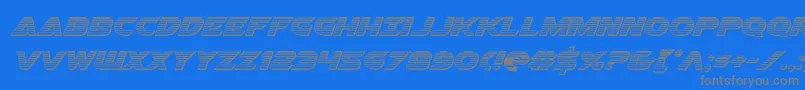 Fonte Airstrikechrome – fontes cinzas em um fundo azul
