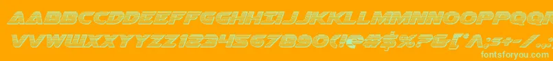 Airstrikechrome Font – Green Fonts on Orange Background