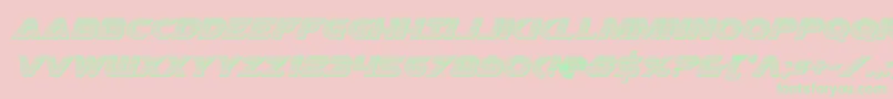 Airstrikechrome Font – Green Fonts on Pink Background