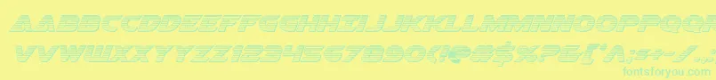 Airstrikechrome Font – Green Fonts on Yellow Background