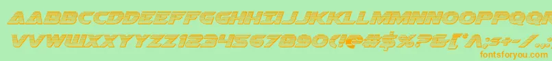 Airstrikechrome Font – Orange Fonts on Green Background