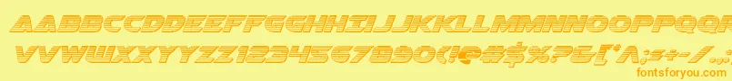Airstrikechrome Font – Orange Fonts on Yellow Background