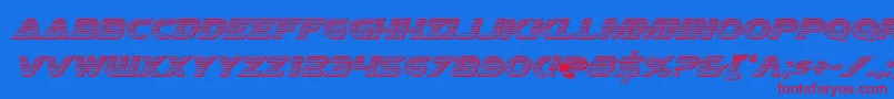 フォントAirstrikechrome – 赤い文字の青い背景