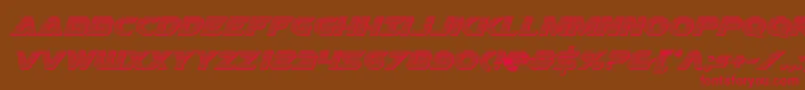 Airstrikechrome-Schriftart – Rote Schriften auf braunem Hintergrund