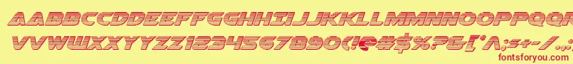 Airstrikechrome Font – Red Fonts on Yellow Background