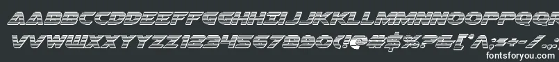 Airstrikechrome-fontti – valkoiset fontit mustalla taustalla