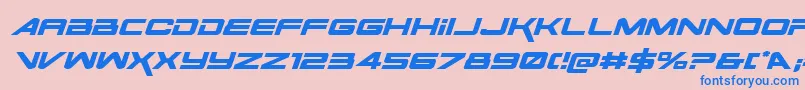 フォントSpaceRangerExpandedItalic – ピンクの背景に青い文字