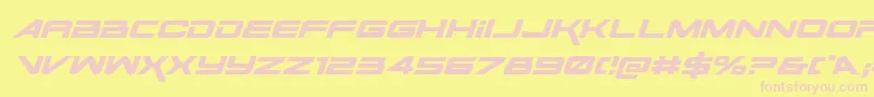 SpaceRangerExpandedItalic Font – Pink Fonts on Yellow Background