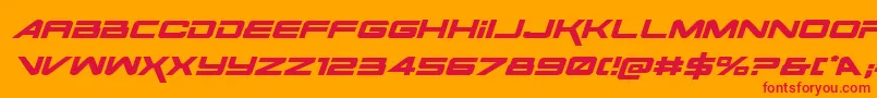 SpaceRangerExpandedItalic Font – Red Fonts on Orange Background
