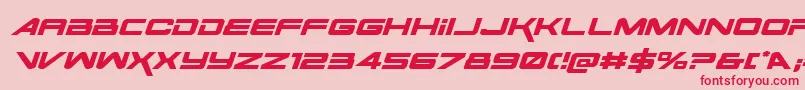 SpaceRangerExpandedItalic Font – Red Fonts on Pink Background