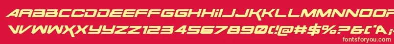 SpaceRangerExpandedItalic Font – Yellow Fonts on Red Background