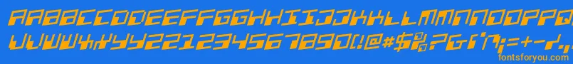 Phaserbankr-Schriftart – Orangefarbene Schriften auf blauem Hintergrund