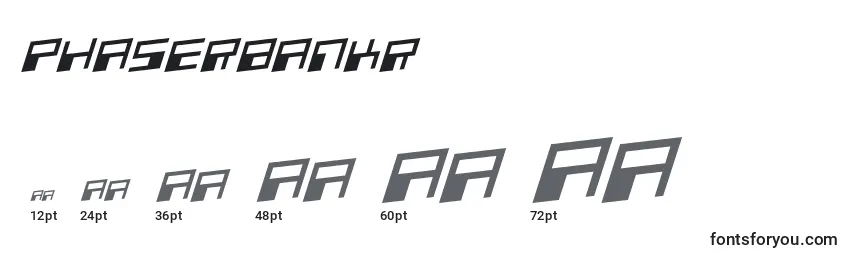 Размеры шрифта Phaserbankr