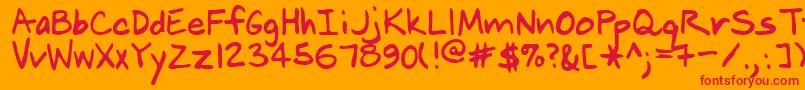 フォントMookRegular – オレンジの背景に赤い文字