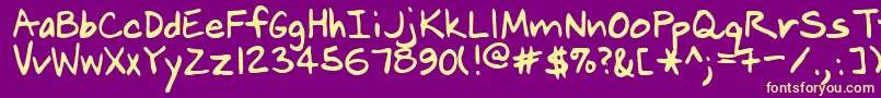 MookRegular Font – Yellow Fonts on Purple Background