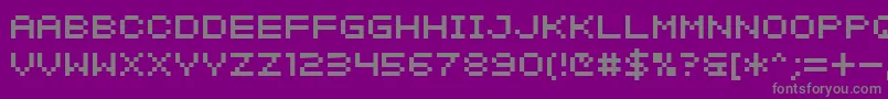 SfIntermosaicB-fontti – harmaat kirjasimet violetilla taustalla