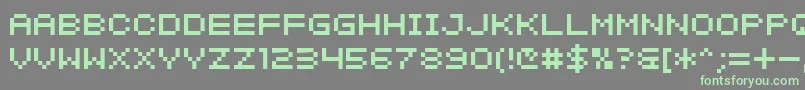 フォントSfIntermosaicB – 灰色の背景に緑のフォント