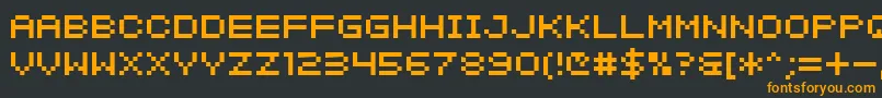 フォントSfIntermosaicB – 黒い背景にオレンジの文字