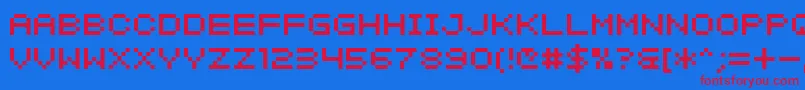 SfIntermosaicB Font – Red Fonts on Blue Background