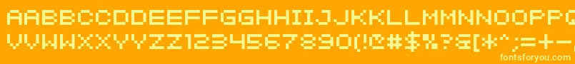 SfIntermosaicB Font – Yellow Fonts on Orange Background
