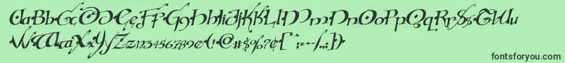 フォントHollyjinglesolidrotal – 緑の背景に黒い文字