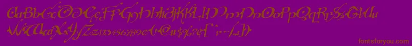 Hollyjinglesolidrotal-Schriftart – Braune Schriften auf violettem Hintergrund