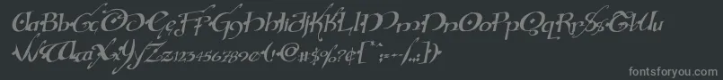 フォントHollyjinglesolidrotal – 黒い背景に灰色の文字