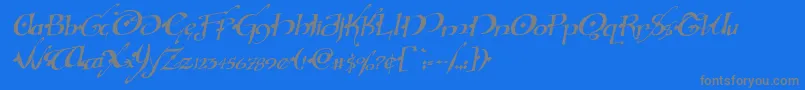 フォントHollyjinglesolidrotal – 青い背景に灰色の文字