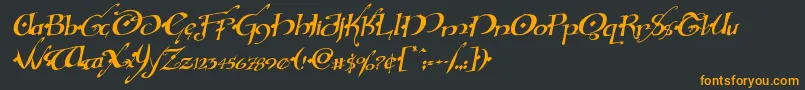 フォントHollyjinglesolidrotal – 黒い背景にオレンジの文字