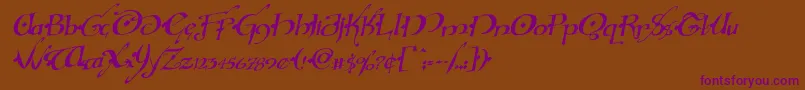 Hollyjinglesolidrotal Font – Purple Fonts on Brown Background