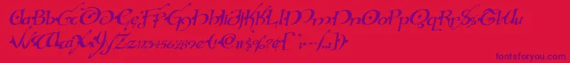 Hollyjinglesolidrotal Font – Purple Fonts on Red Background