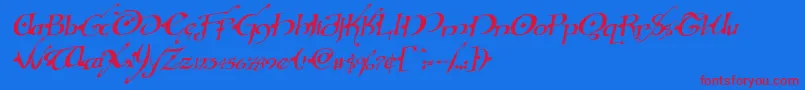 Hollyjinglesolidrotal-Schriftart – Rote Schriften auf blauem Hintergrund