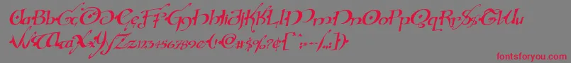 フォントHollyjinglesolidrotal – 赤い文字の灰色の背景