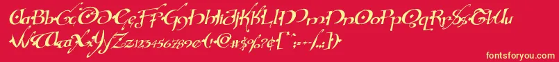 Hollyjinglesolidrotal Font – Yellow Fonts on Red Background