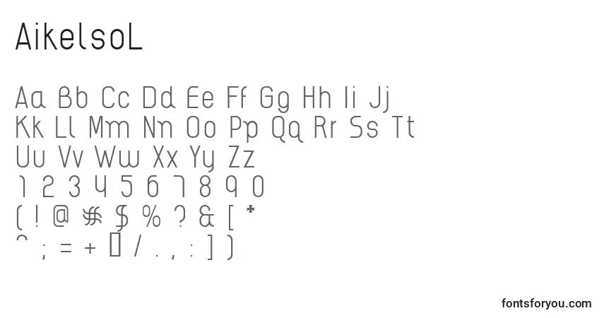 Шрифт AikelsoL – алфавит, цифры, специальные символы