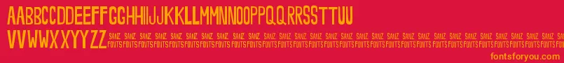 NoveeyThin Font – Orange Fonts on Red Background