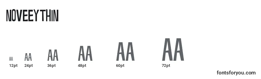 NoveeyThin Font Sizes